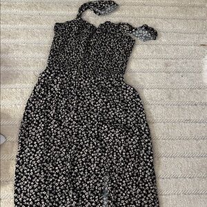 Floral Black and White Dress